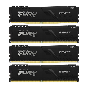 128GB (32GBx4) Kingston Fury Beast Black DDR4 3200 MHz, CL16-20-20 128GB (32GBx4) Kingston Fury Beast Black DDR4 3200 MHz, CL16-20-20