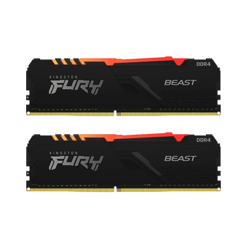 64GB (16GBx4) Kingston Fury Beast RGB DDR4 3600 MHz, CL18-22-22 64GB (16GBx4) Kingston Fury Beast RGB DDR4 3600 MHz, CL18-22-22