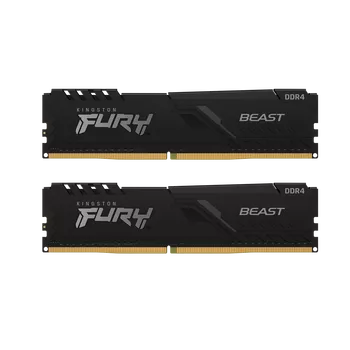 32GB (16GBx2) Kingston Fury Beast Black DDR4 3200 MHz, CL16-18-18 32GB (16GBx2) Kingston Fury Beast Black DDR4 3200 MHz, CL16-18-18