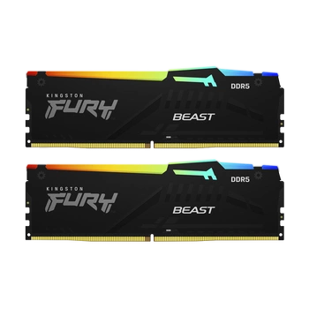 64GB (32GBx2) Kingston Fury Beast RGB Black DDR5 5200 MHz, CL36-36-36 64GB (32GBx2) Kingston Fury Beast RGB Black DDR5 5200 MHz, CL36-36-36
