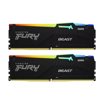 64GB (32GBx2) Kingston Fury Beast RGB Black DDR5 6000 MHz, CL36-38-38 64GB (32GBx2) Kingston Fury Beast RGB Black DDR5 6000 MHz, CL36-38-38